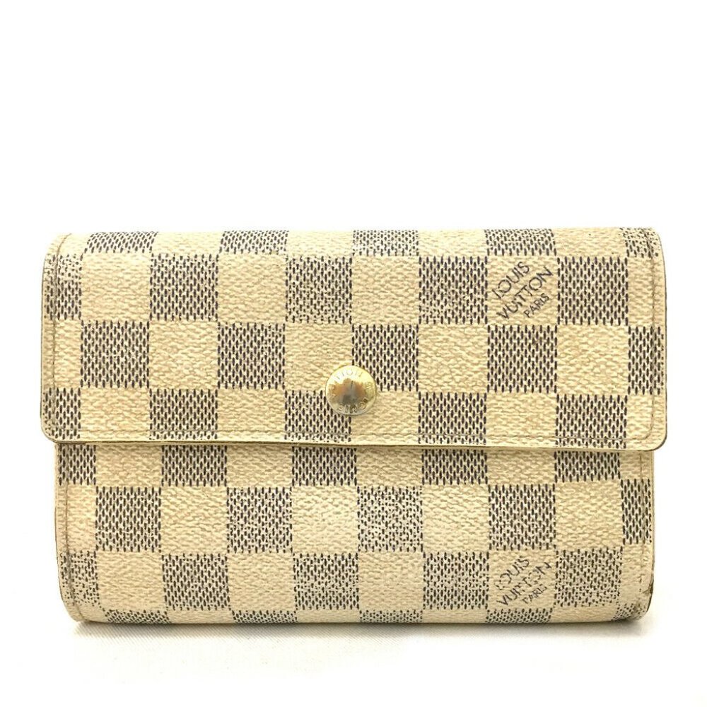 Louis Vuitton Cream and Gray Checkered Wallet
